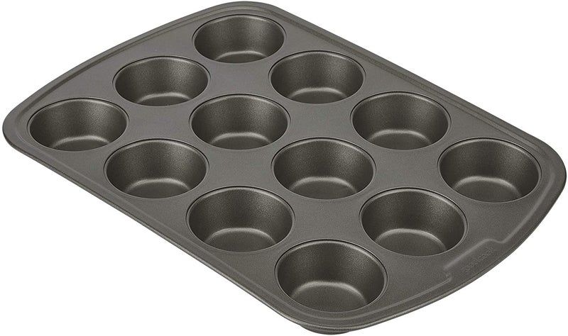 GoodCook Everyday Nonstick Steel Muffin Pan, 12 cup, Gray - Image 1